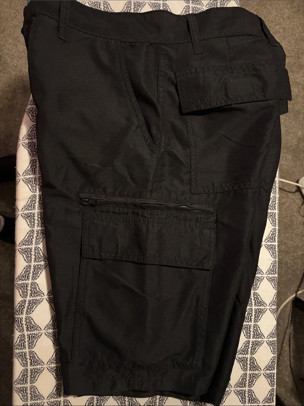 burnside Black Men's Cargo Shorts with Utility Pockets